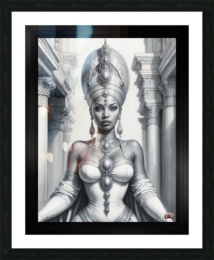 Queen Una Noothela Captivating AI Concept Art by Xzendor7 Picture Frame print