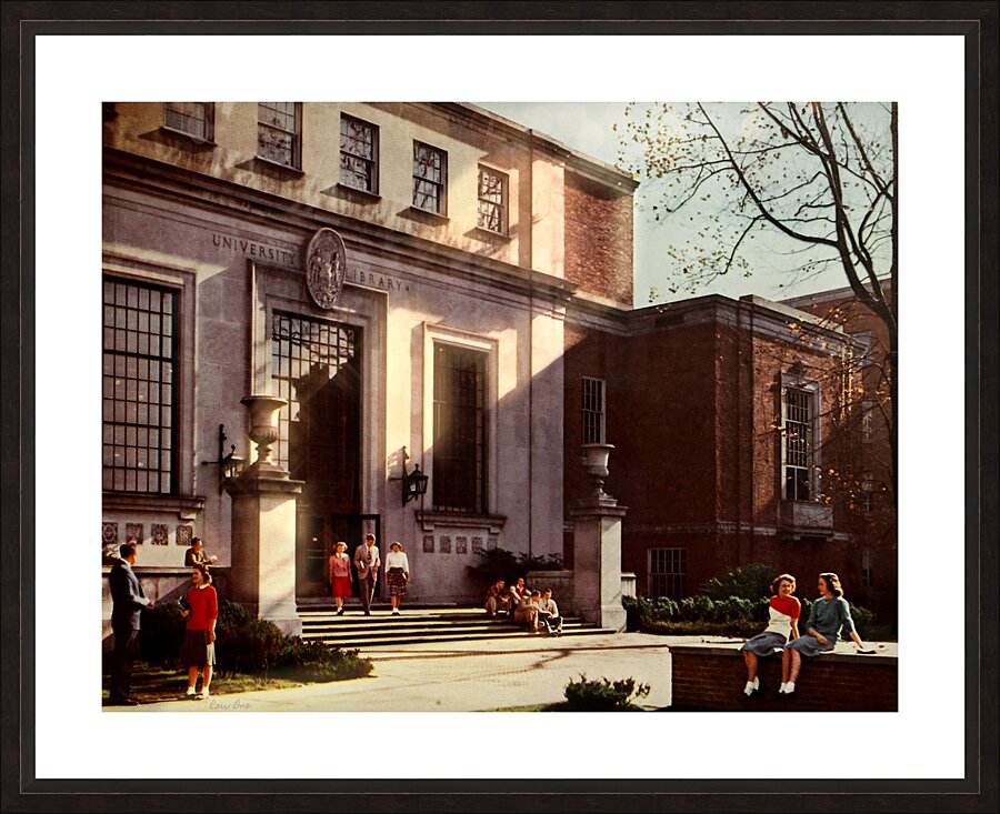 1940s university of west virginia campus art Picture Frame print