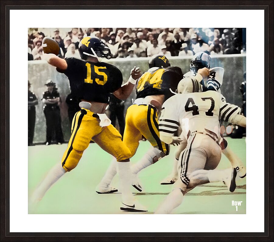 west virginia star quarterback jeff hostetler Picture Frame print