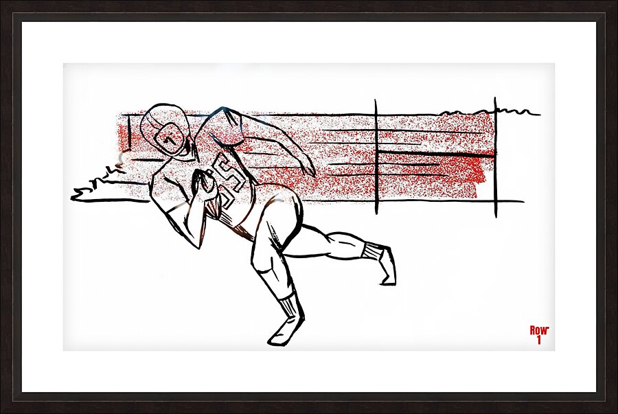 1960s football player art row1 Picture Frame print