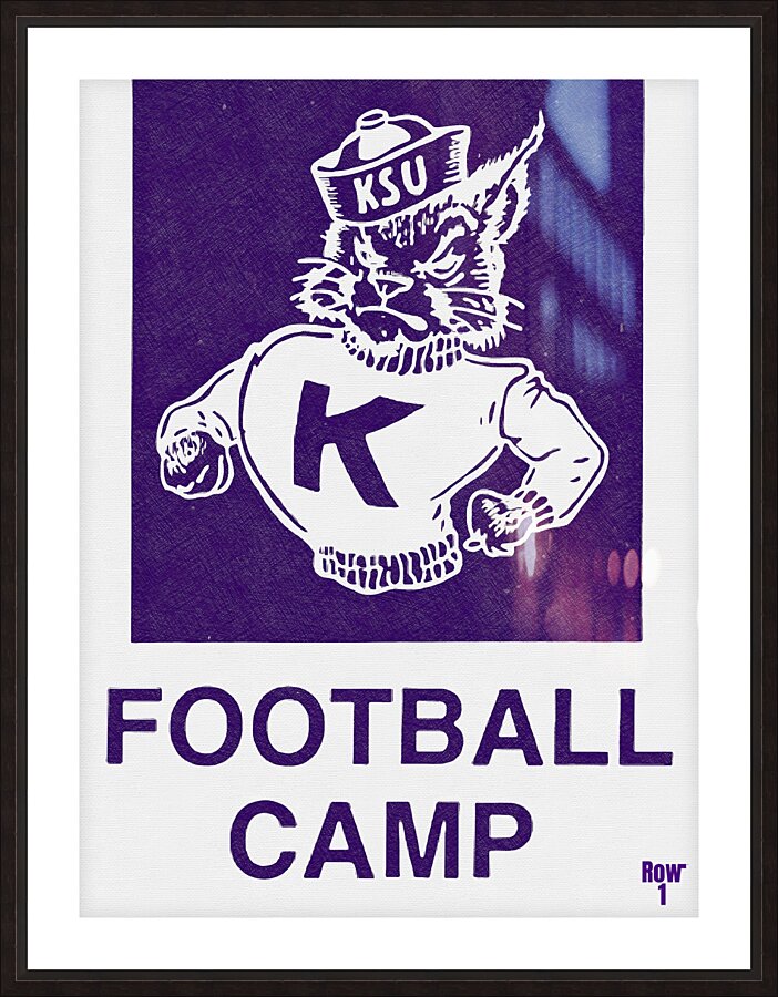 1970s ksu wildcat football camp art  Picture Frame print