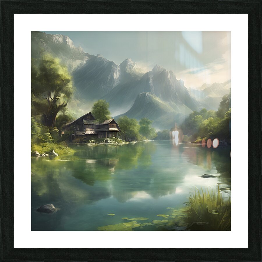 Serenity of Lakes  Take pictures of tranquil lake Picture Frame print
