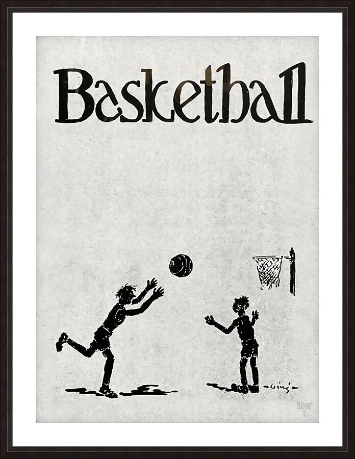 Vintage 1920s Basketball Art Picture Frame print