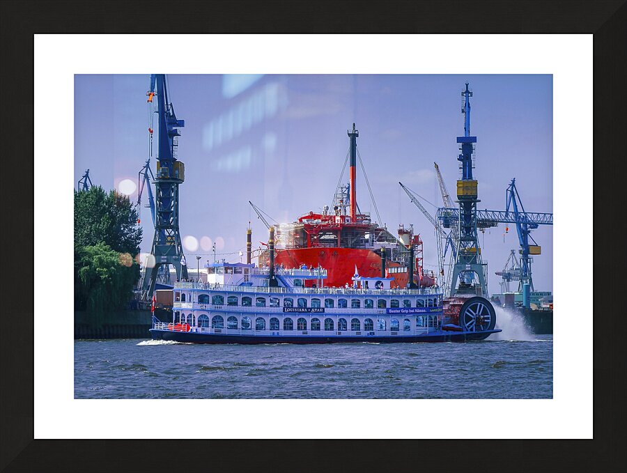 Port of Hamburg Boats Picture Frame print