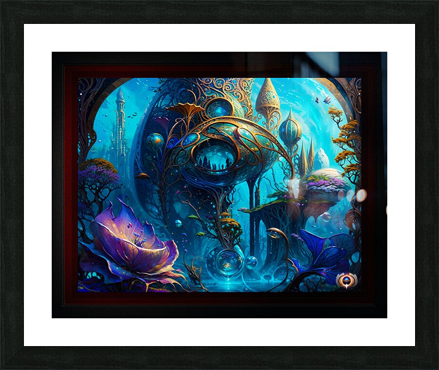 The Underwater Mystical Realm Of The Bilibis Enchanting AI Concept Art by Xzendor7 Picture Frame print