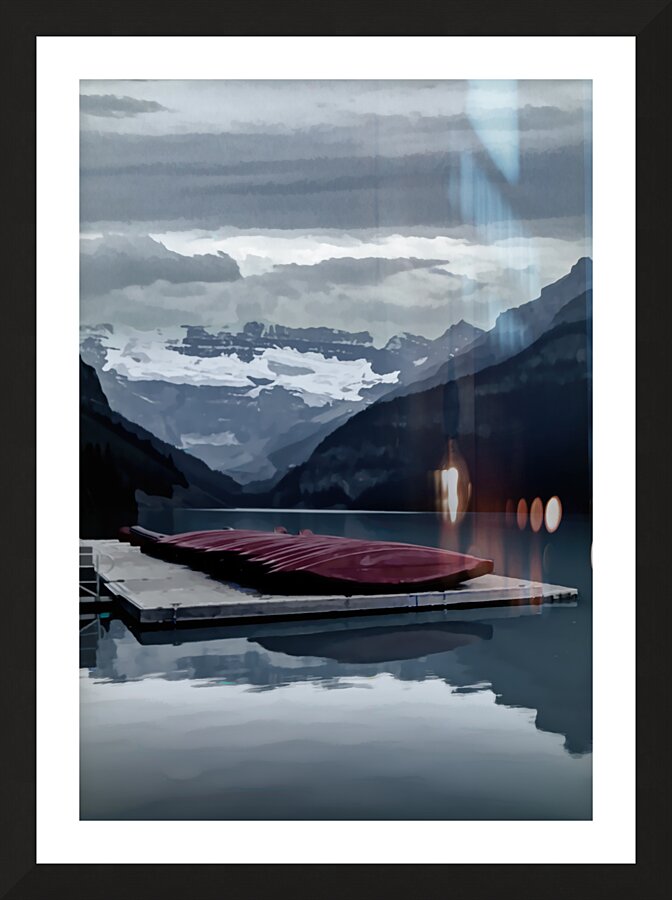 Lake Louise Canoes in Abstract Picture Frame print