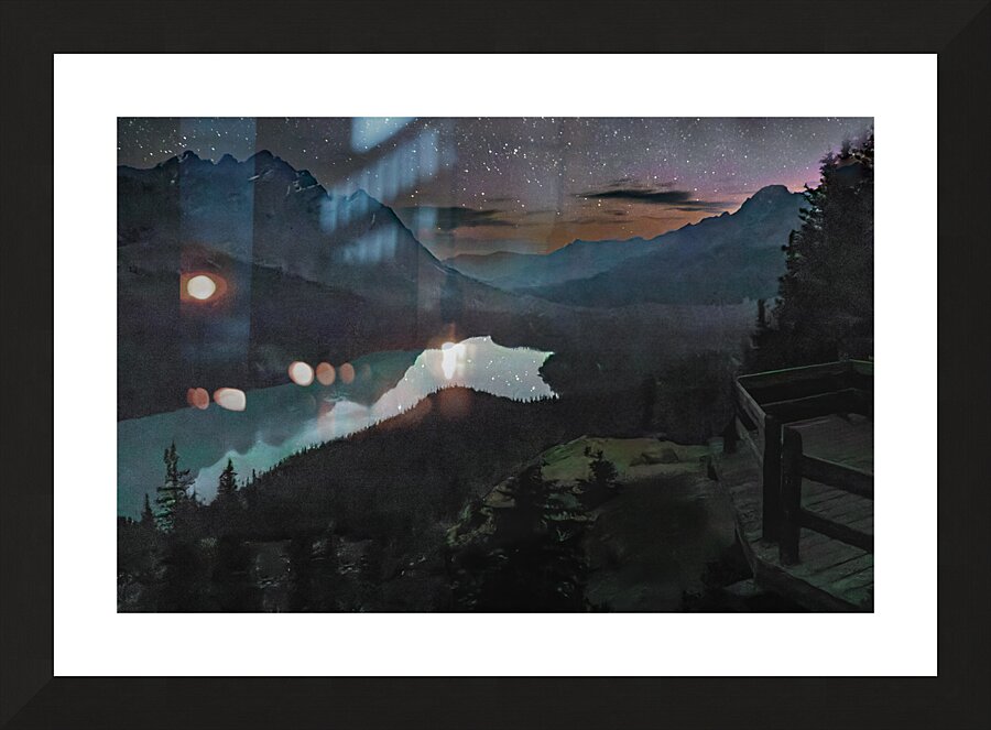 Peyto Lake Under the Stars Picture Frame print