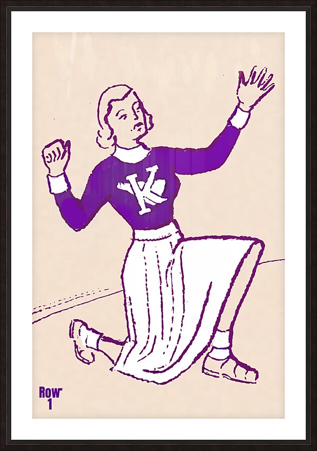 vintage kansas state cheerleader art Picture Frame print