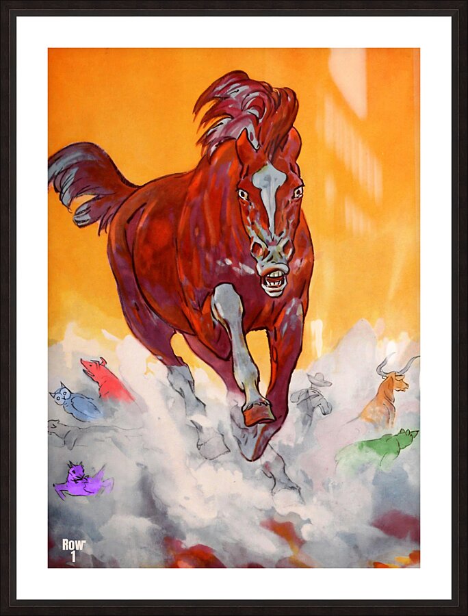Vintage SMU Mustang and Southwest Conference Mascots Picture Frame print