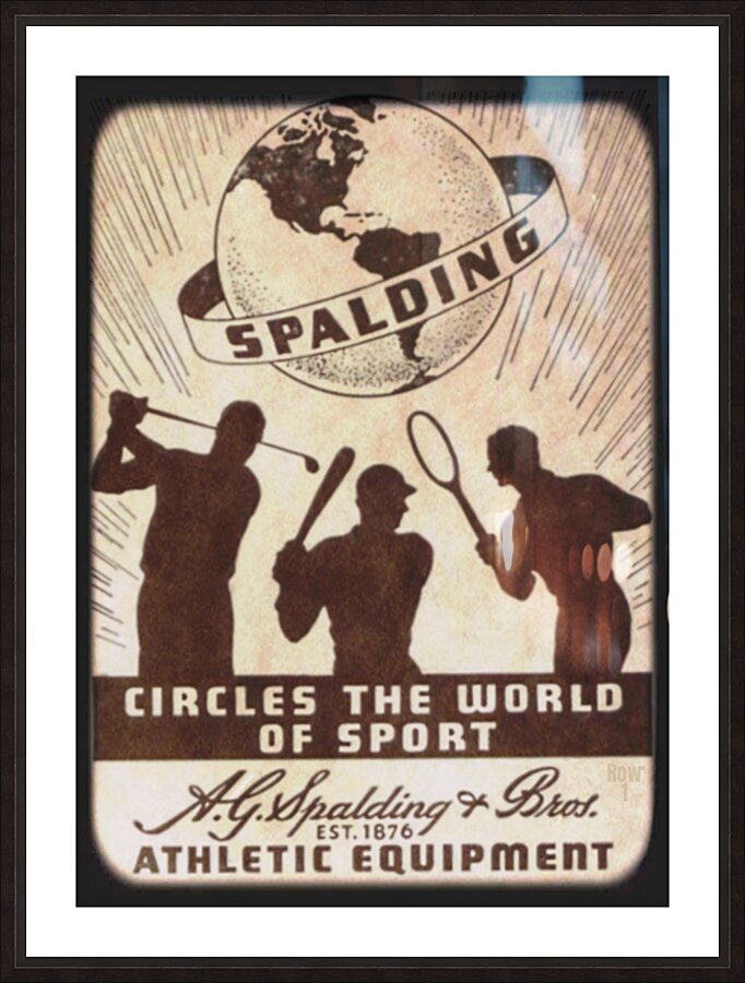 spalding sports ad viewfinder art Picture Frame print
