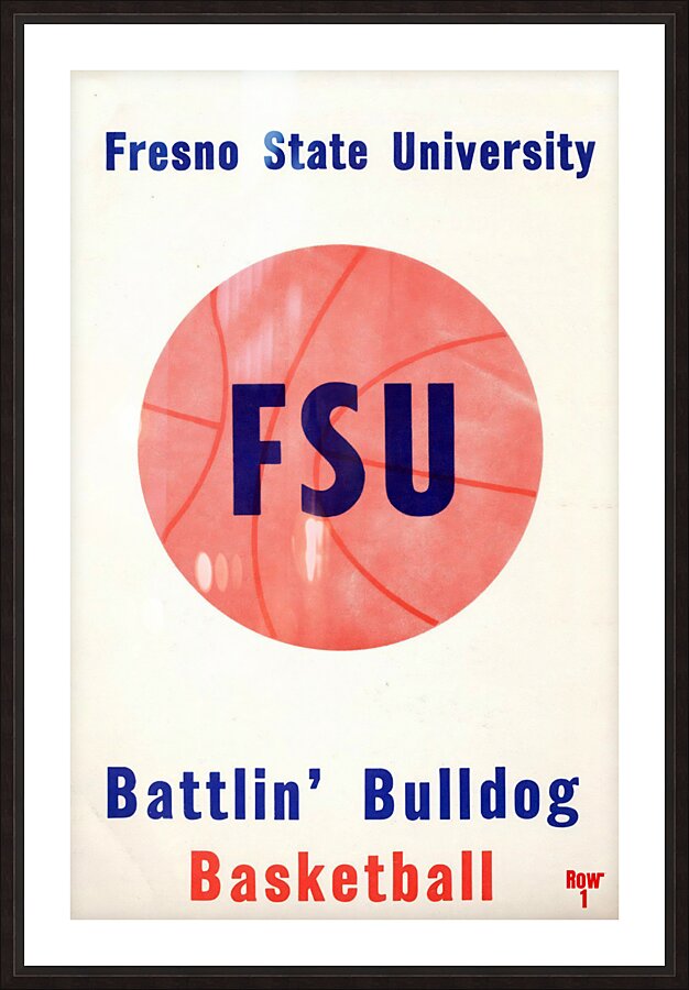 fresno state bulldog basketball throwback Picture Frame print