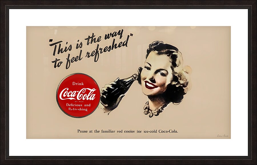 vintage 1940s coke ad wall art Picture Frame print