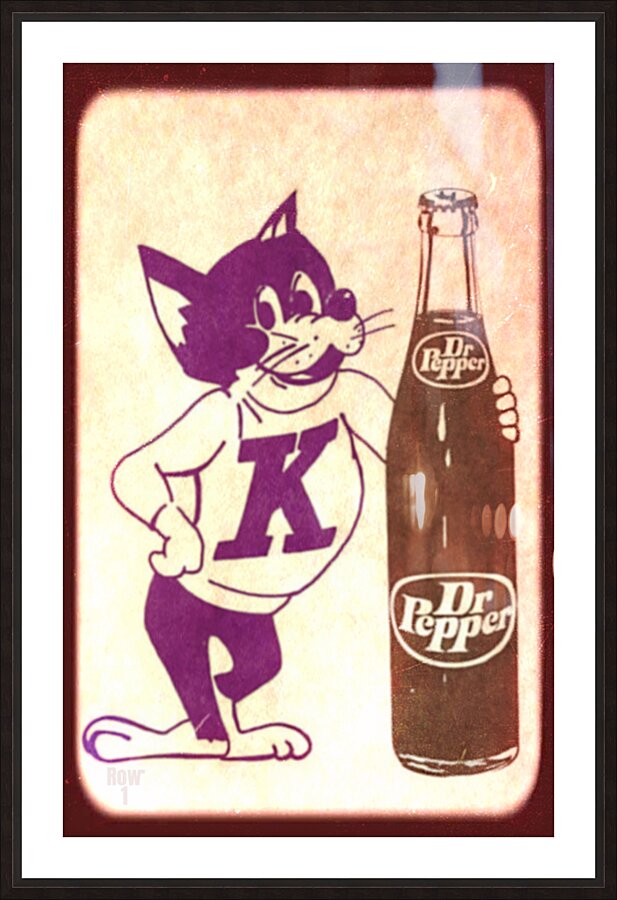 1970s kansas state wildcat dr pepper ad Picture Frame print