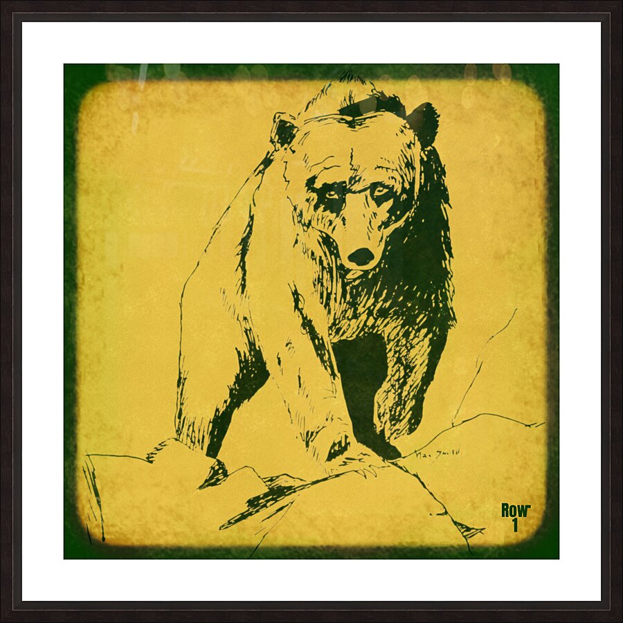 Vintage Baylor Bear Art by Nan Smith Picture Frame print