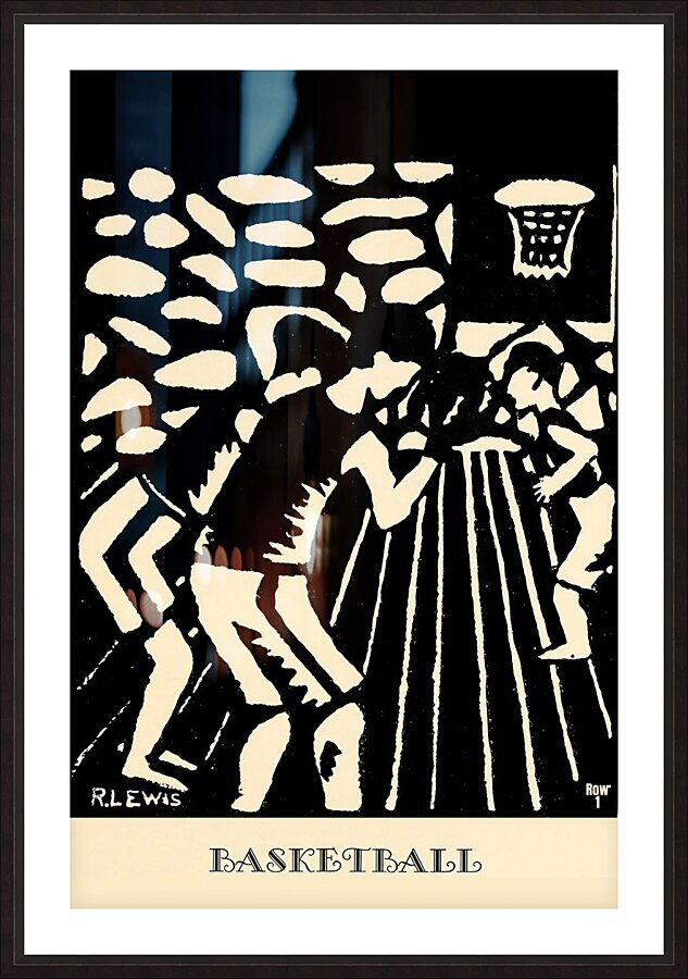 early 1900s basketball art lewis Picture Frame print