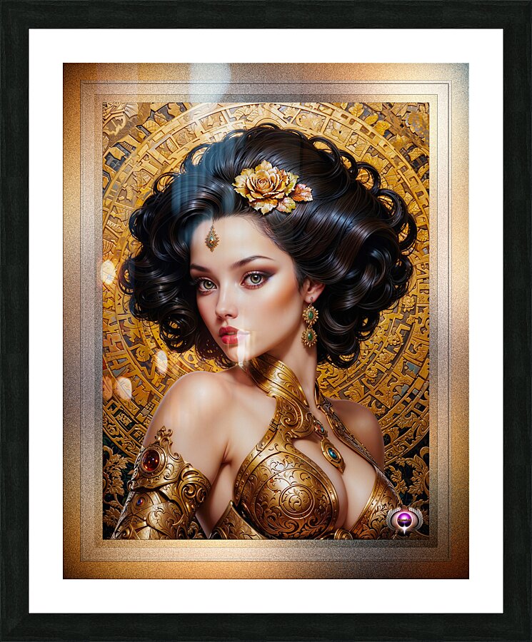 Portrait Of Delania Tracia Mesmerizing AI Concept Art by Xzendor7 Picture Frame print
