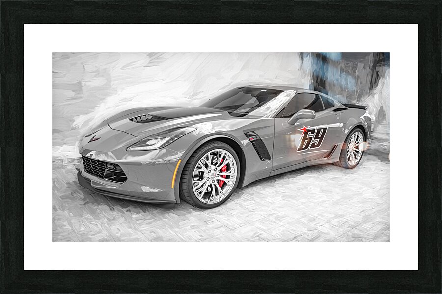 2015 Red #69 Chevrolet Corvette ZO6 X190 6 Picture Frame print