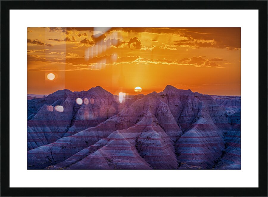 Badlands Sunrise Picture Frame print