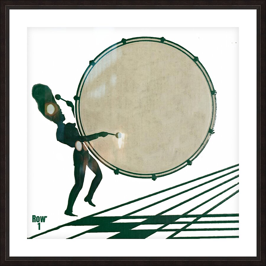 marching band vintage bass drum art Picture Frame print
