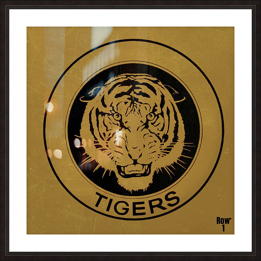 vintage circle tigers art Picture Frame print