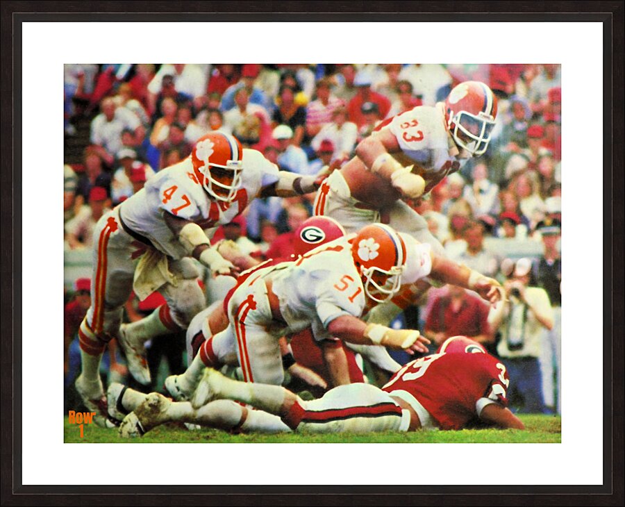1970s clemson georgia football art  Picture Frame print