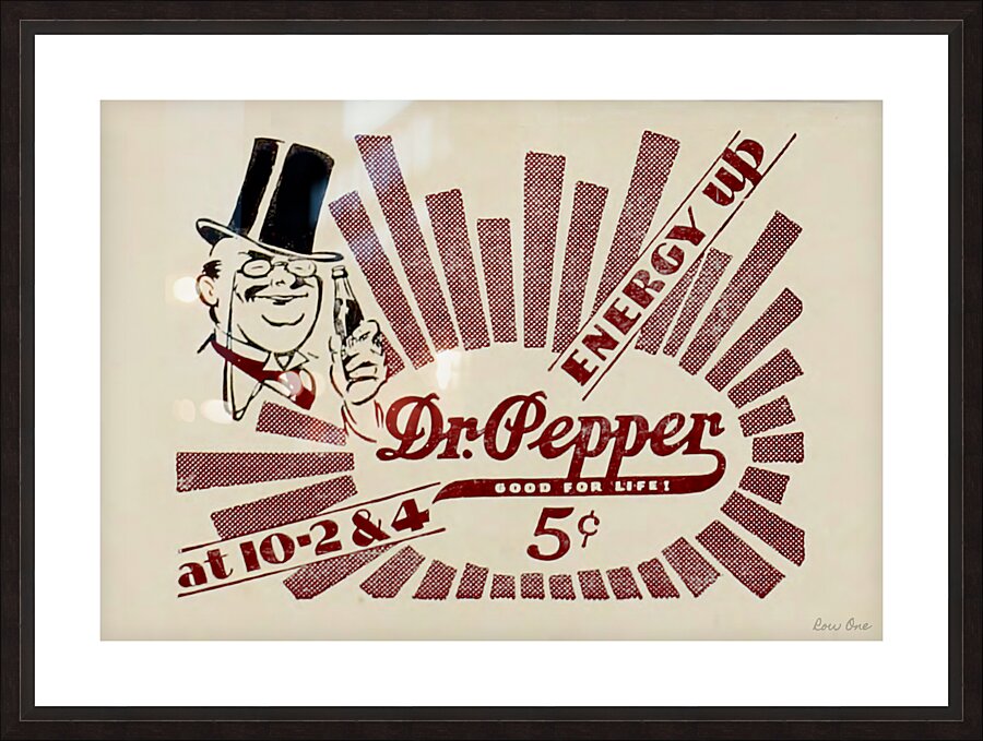 Energy Up Dr. Pepper Vintage Ad Picture Frame print