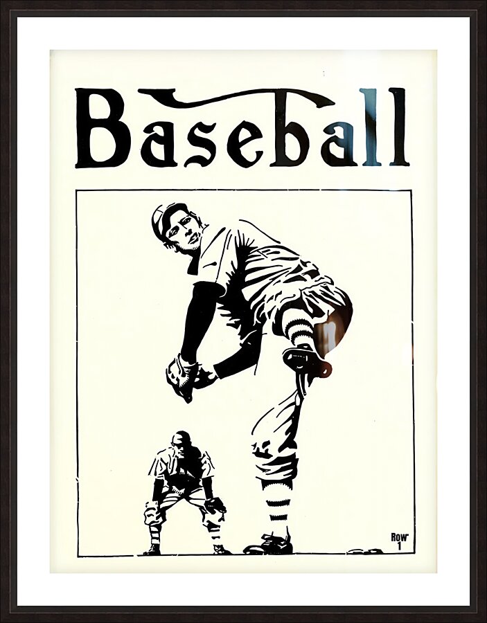 early 1900s baseball art pitcher Picture Frame print