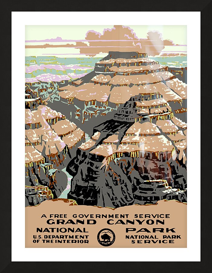 Grand Canyon Works Progress Administration WPA Poster Picture Frame print