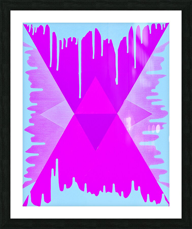Drip Triangle Purple pink 4 Picture Frame print