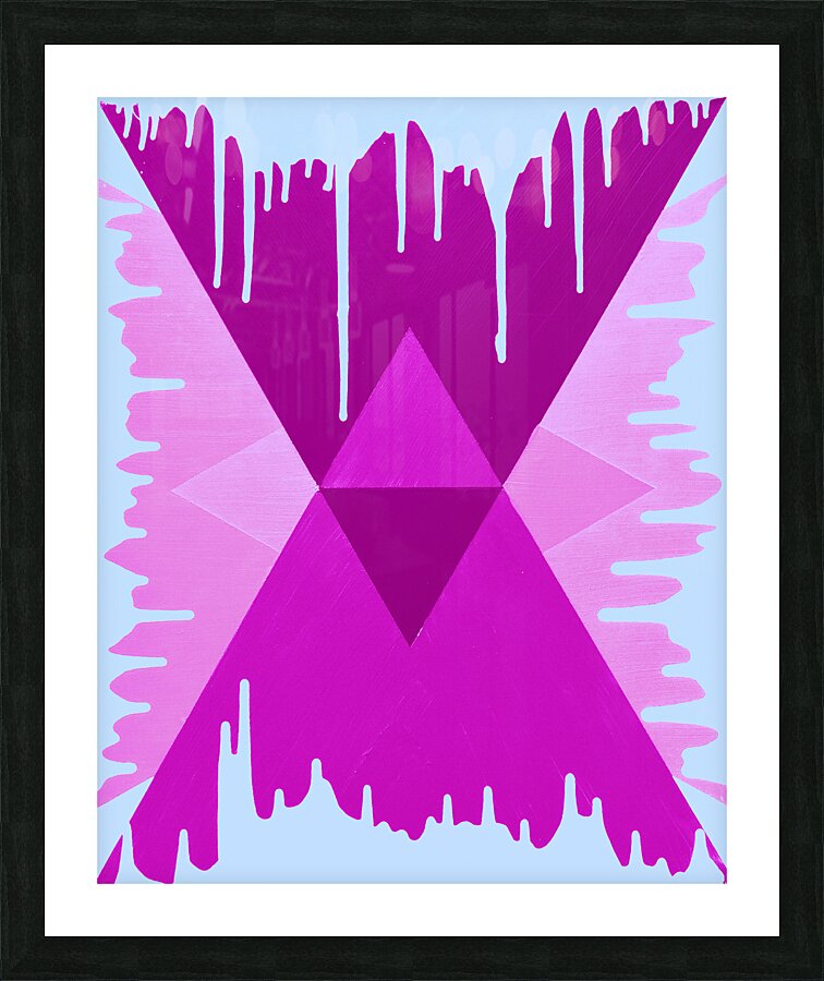 Drip Triangle Purple pink 2 Picture Frame print