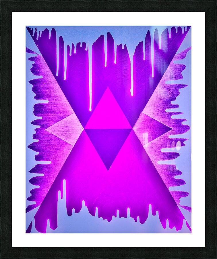 Drip Triangle Purple Blue White Picture Frame print