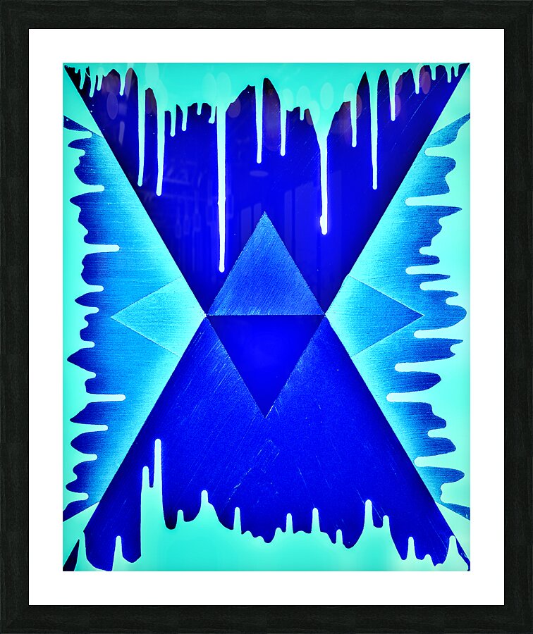 Drip Triangle blue 2 Picture Frame print