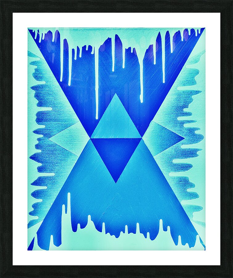 Drip Triangle blue 6 Picture Frame print