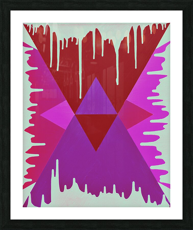 Drip Triangle Purple pink 1 Picture Frame print