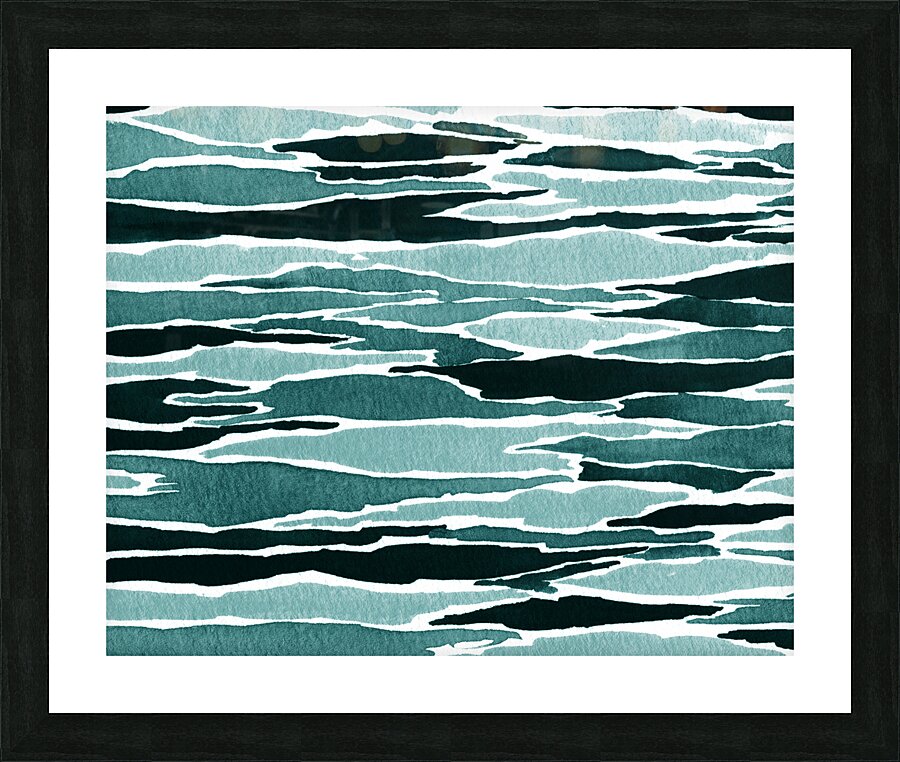 Abstract Watercolor Splash Waves Lines 24 Picture Frame print