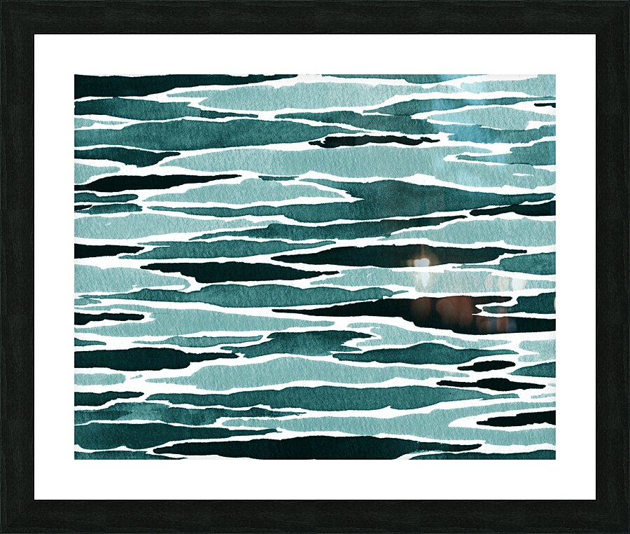 Abstract Watercolor Splash Waves Lines 25 Picture Frame print