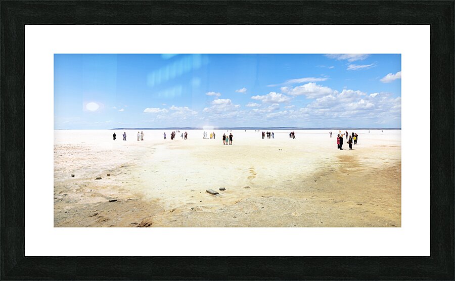 tourists at the lake of tuz golu. Picture Frame print