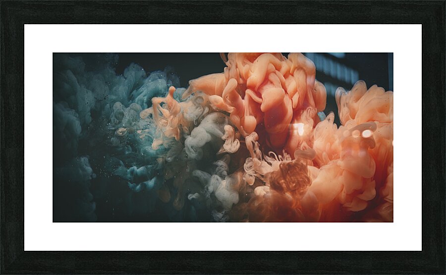 cloud of acrylic color in water.  Picture Frame print
