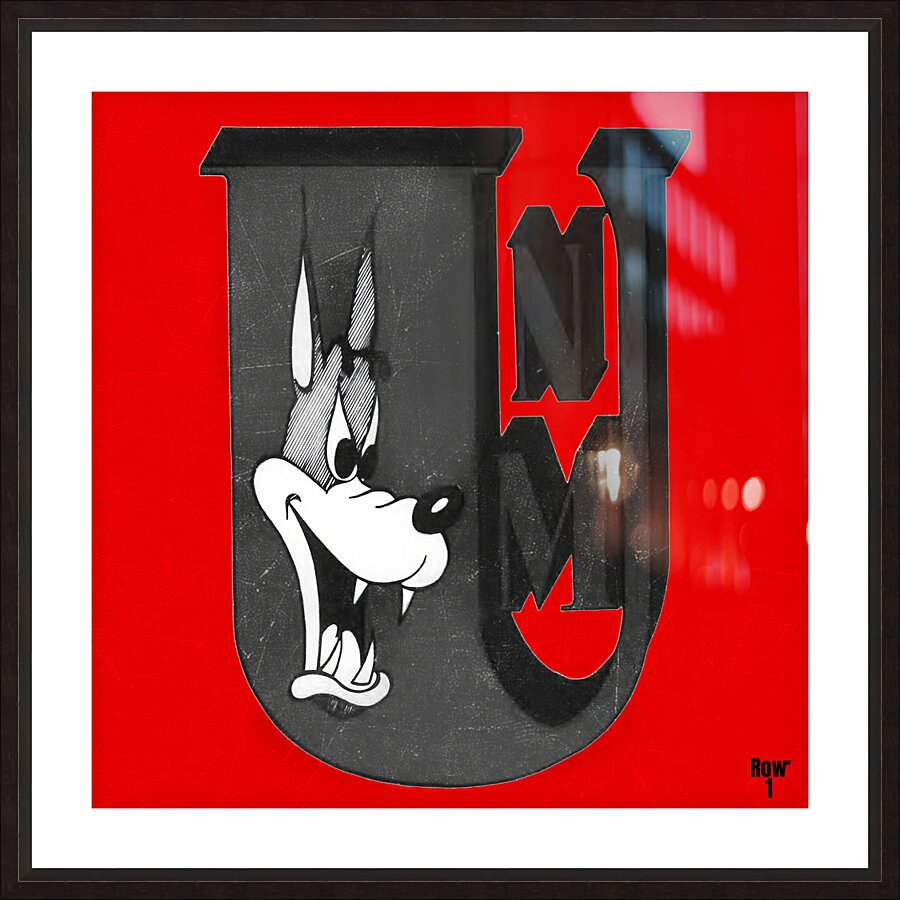 vintage unm new mexico lobo art  Picture Frame print