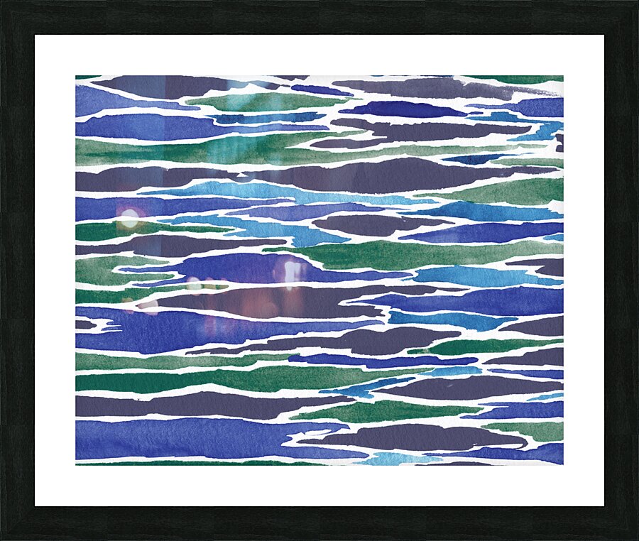 Abstract Watercolor Splash Waves Lines 31 Picture Frame print
