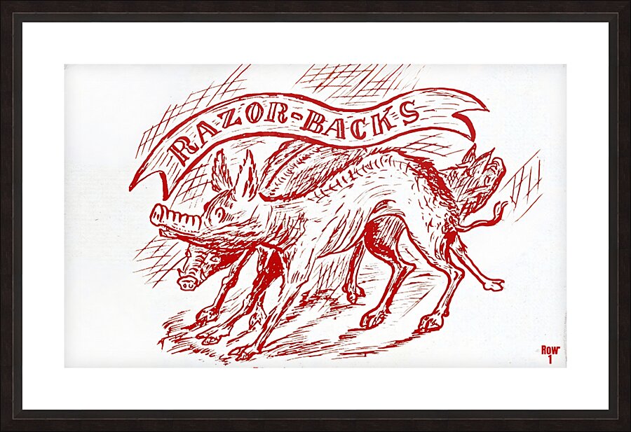 early 1900s arkansas razorbacks art  Picture Frame print