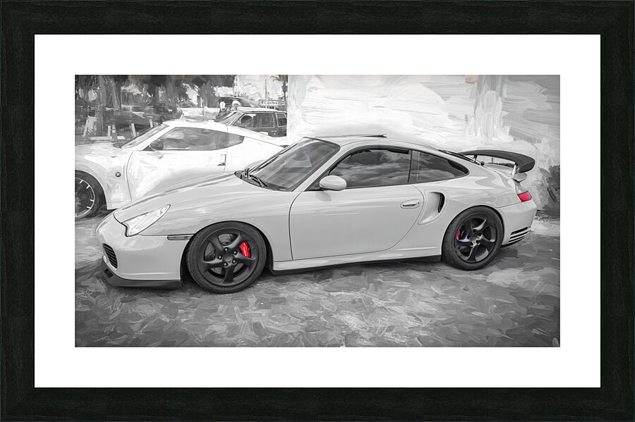 2003 Yellow Porsche 911 Turbo X100 5 Picture Frame print