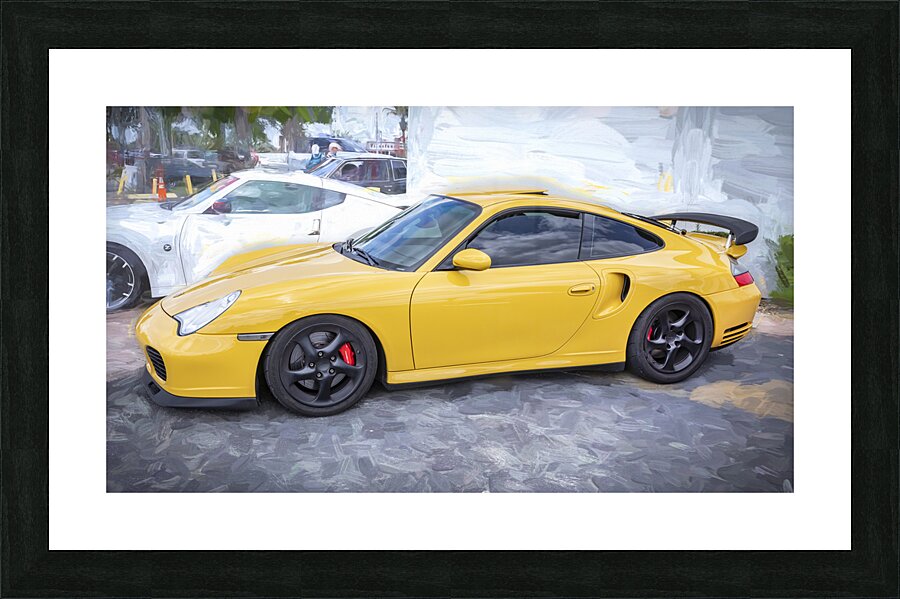 2003 Yellow Porsche 911 Turbo X100 13 Picture Frame print