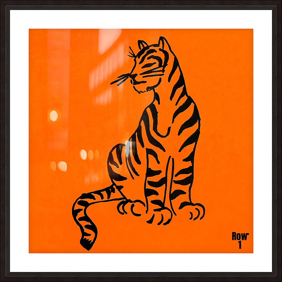 Throwback Sitting Tiger Mascot Art Picture Frame print