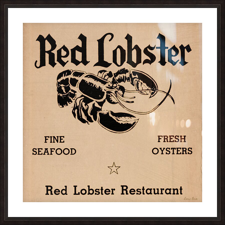 vintage red lobster seafood restaurant ad Picture Frame print