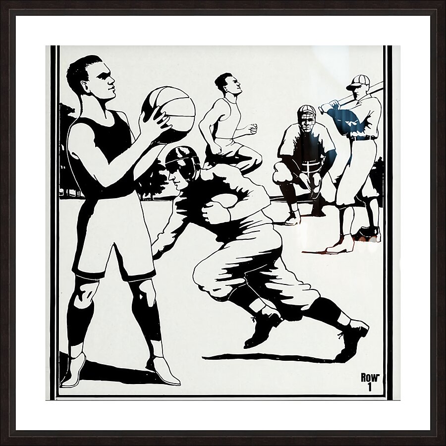 early 1900s 4 sport art Picture Frame print