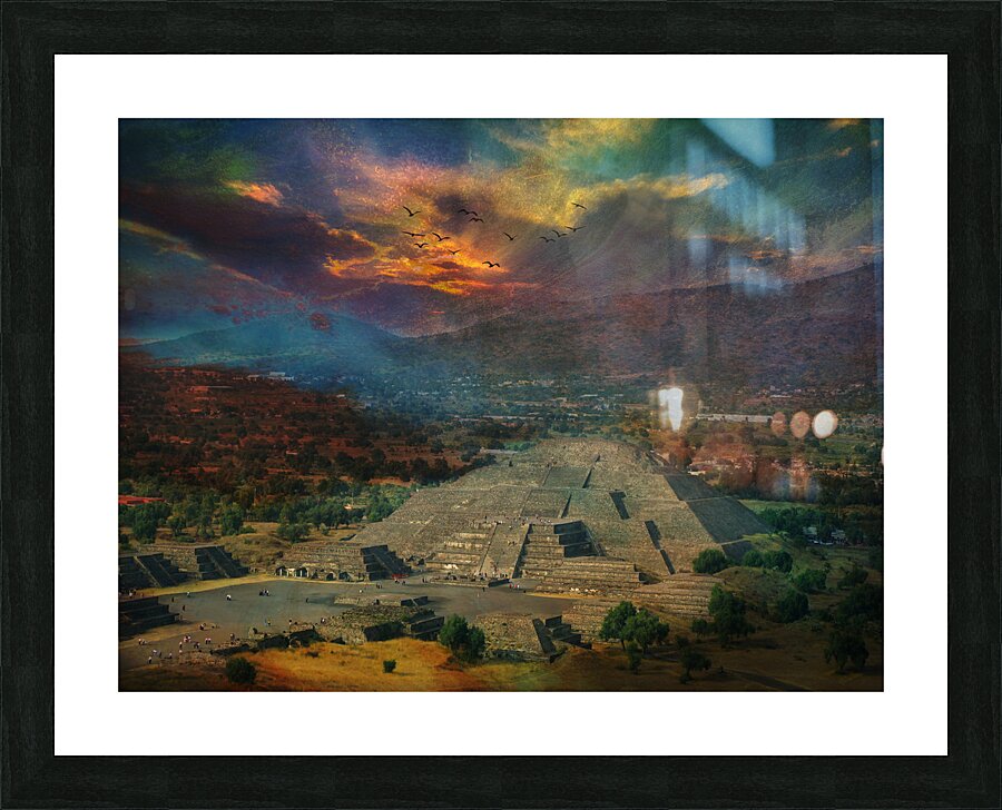 Pyramid of the Moon in Teotiuakan Picture Frame print