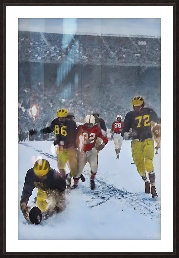 1950 Michigan Ohio State Snow Game Picture Frame print