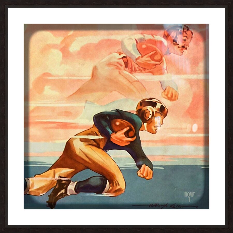 Lon Keller Football Sunset Art Picture Frame print