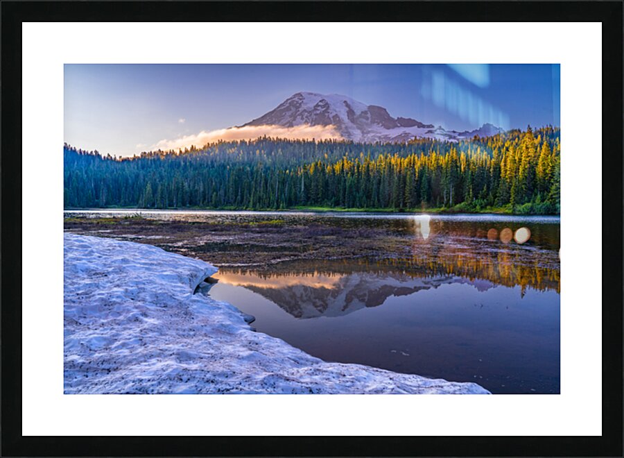 Mt Rainier Reflection Picture Frame print